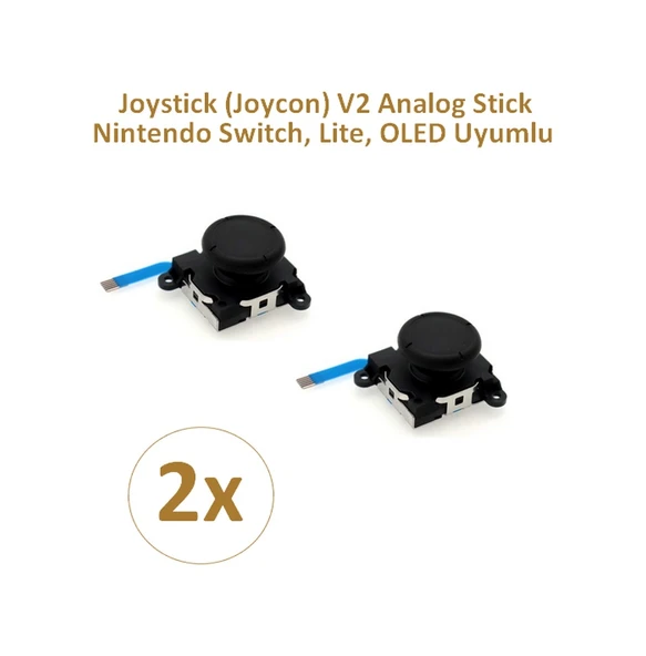 PTTAVM: 2 Adet Nintendo Switch NS Joystick (Joycon) Analog Stick Siyah