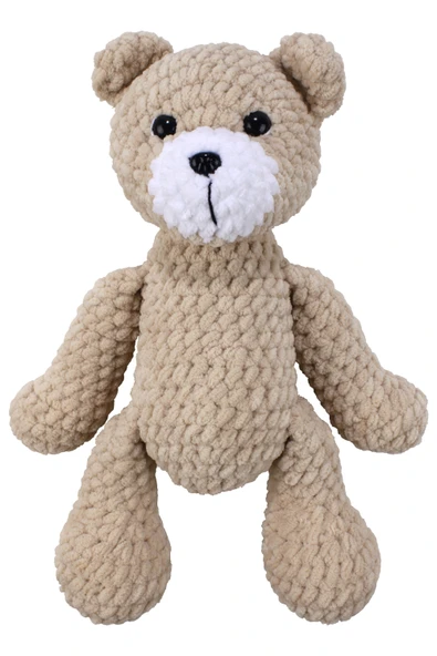 Amigurumi Bej Renk Kadife Ayıcık Oyuncak ürün görseli 1
