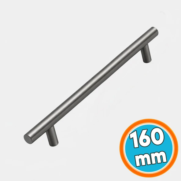 Mobilya Mutfak Dolap Çekmece Dolabı Kulbu Kulpu Kulpları (1 Adet) Titanyum Renk 160mm 16cm Metal ürün görseli 1