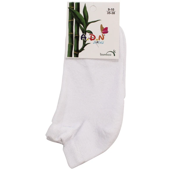 Unisex Beyaz Düz Patik Çorap - Resim 2