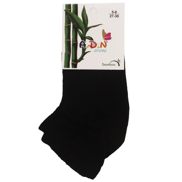 Unisex Siyah Bambu Patik Çorap - Resim 2