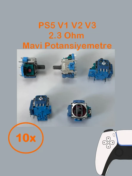 10 Adet Ps5 Analog Motoru Tüm Kollar İle Uyumlu Mavi 2.3k Ohm ürün görseli 1
