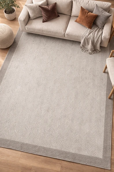 Mess Modern Dekoratif Yumuşak Dokulu Sisal Halı 3939 Krem Vizon ürün görseli 1