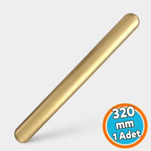 Çekmece Kulp 320 mm Soft Altın Düz Uzun Metal Dolap Gardırop Mutfak Banyo Kulbu Modern Tasarım ürün görseli 1