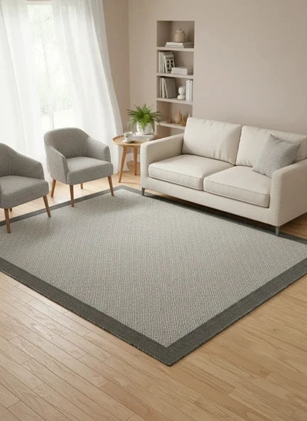 Mess Modern Dekoratif Yumuşak Dokulu Sisal Halı 3946 Gri Antrasit ürün görseli 1