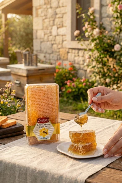 Petekli Akasya Çiçek Balı 850 Gram - Resim 3