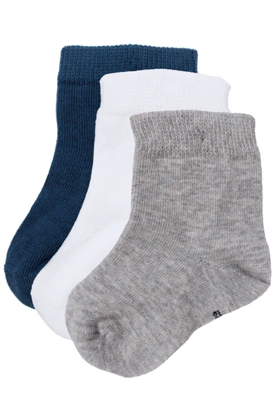 Erkek Bebek Gri Beyaz Laci Üçlü Çorap Set 12-18 Ay ürün görseli 1