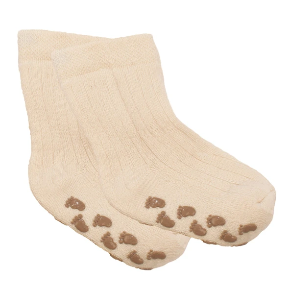 Unisex Ekru Kaydırmaz Taban Polar Çorap ürün görseli 1