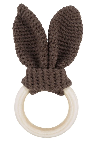 Unisex Kahve Tavşan Kulak Amigurumi Diş Kaşıyıcı Amigurumi Oyuncak ürün görseli 1