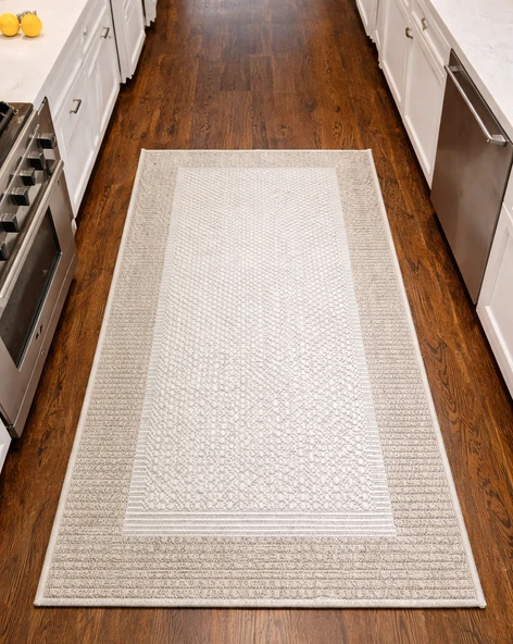 Mess Modern Dekoratif Yumuşak Dokulu Sisal Halı 3945 Krem Vizon ürün görseli 1