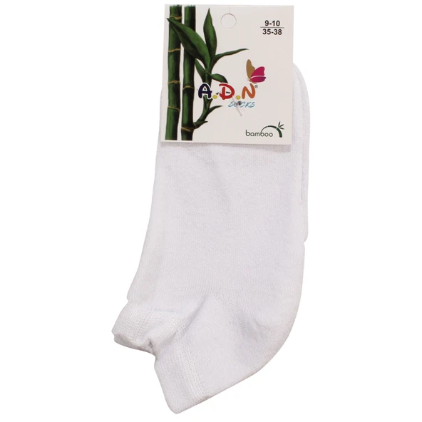 Unisex Beyaz Düz Patik Çorap ürün görseli 1