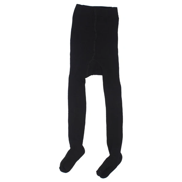 Unisex Siyah Çift Katlı Havlu Külotlu Çorap ürün görseli 1