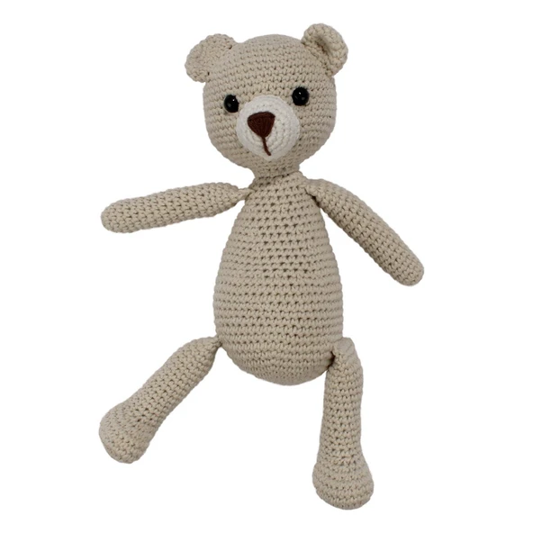 Amigurumi Sevimli Taş Renk Ayıcık Organik Oyuncak ürün görseli 1