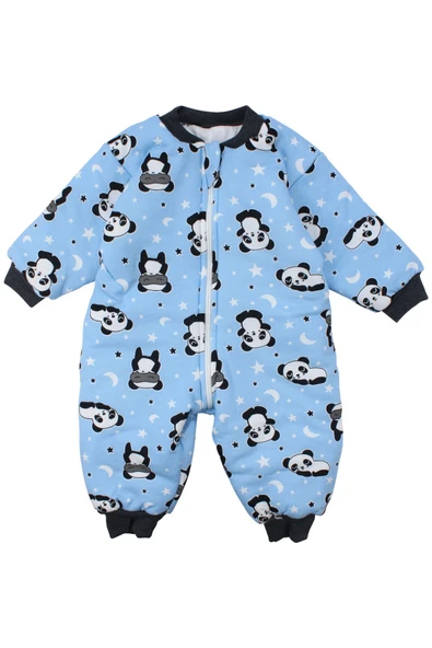 Erkek Çocuk Mavi Panda Yıldız Desenli Uyku Tulumu 2.5 TOG ürün görseli 1