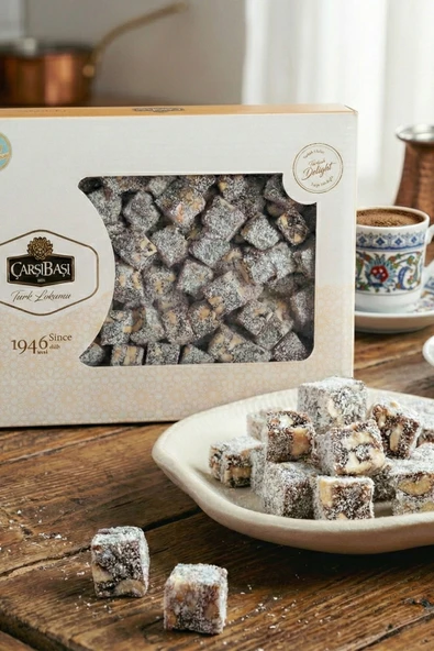 Yer Fıstıklı Hindistan Cevizli Çifte Kavruk Lokum 900 Gram ürün görseli 1