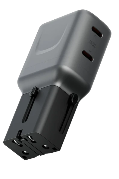 Energea TravelGo 65W 2 Adet Type-C Çıkışlı PD PPS GaN Hızlı Şarj Aleti - Siyah ürün görseli 1