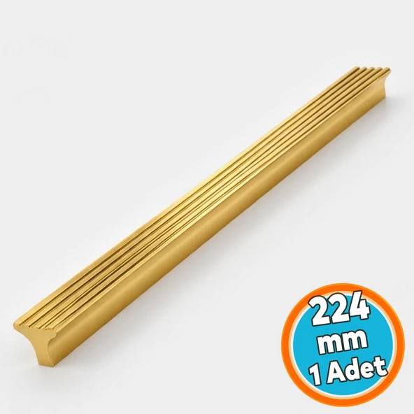 Modern Metal Dolap Kulbu Mutfak Banyo Gardırop Çizgili Altın Çekmece Kulp 224 mm ürün görseli 1