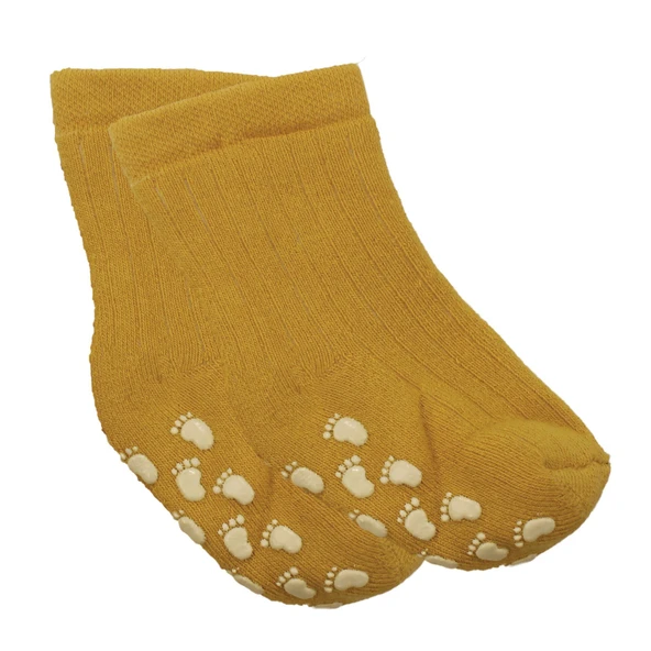Unisex Sarı Kaydırmaz Taban Polar Çorap ürün görseli 1