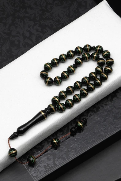 İşlemeli Kuka Tesbih 7 x 8 mm Küre Kesim - T-1680 ürün görseli 1