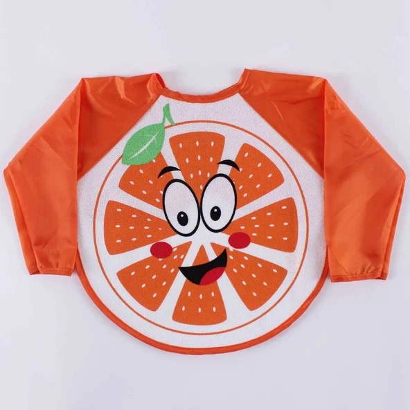 Unisex Turuncu Portakal Desenli Uzun Kollu Önlük ürün görseli 1