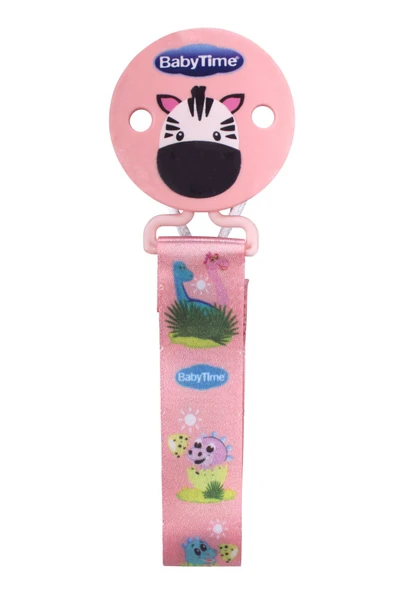 Unisex Pembe Hayvan Baskılı Kumaş Emzik Askısı ürün görseli 1