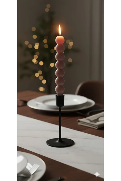 Gizemli Home Açık Vizon Top Şamdan Mumu ürün görseli 1