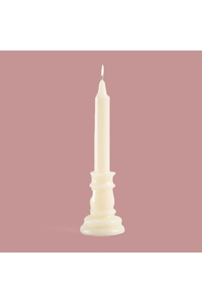 Gizemli Home Kaideli Şamdan Mumu Krem 2 li Set - Resim 2
