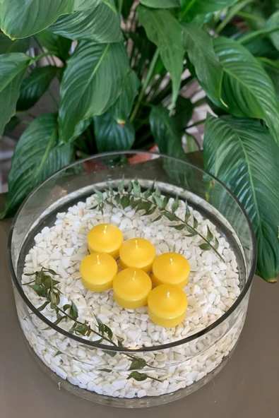 Gizemli Home Iri Yüzen Mum Sarı 6 lı ürün görseli 1