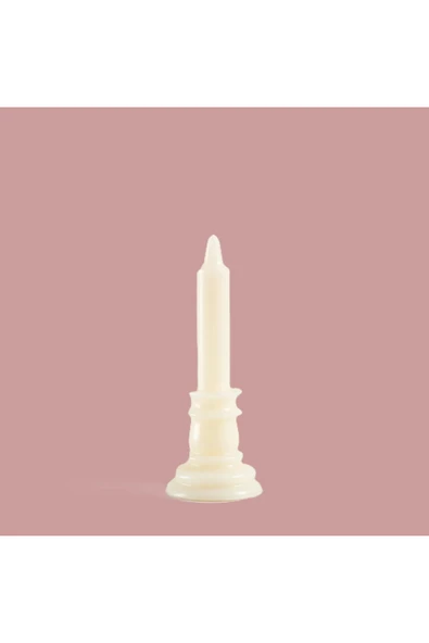 Gizemli Home Kaideli Şamdan Mumu Krem 20 cm - Resim 2
