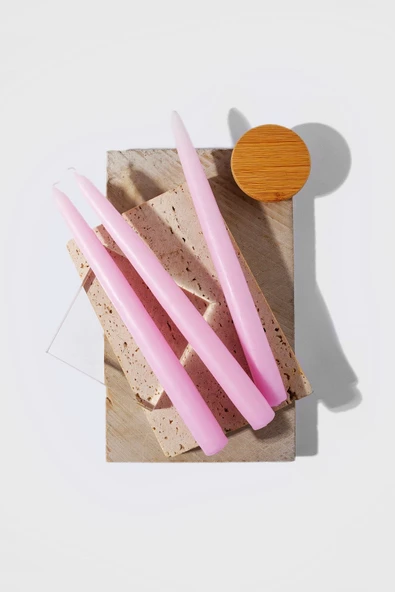 Gizemli Home 3 Lü Pembe Şamdan Mumu ürün görseli 1