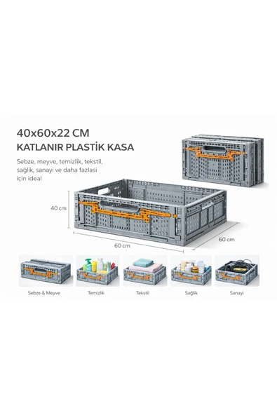 Aslan Ticaret KATLANIR KASA PLASTİK 40*60*22 cm CAMP ürün görseli 1