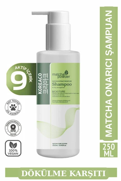 KOREACO Matcha Therapy Mucize Moisture Shampoo | Nemlendirici Yapılandırıcı Onarıcı Şampuan 250 ml ürün görseli 1