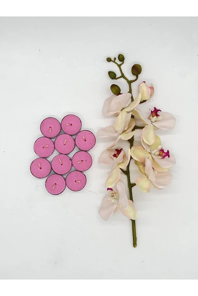 Gizemli Home 10 Adet Gül Kokulu Buhurdanlık Tealight Mum (4 saat 25 dakika) ürün görseli 1