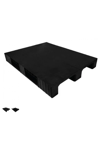 Aslan Ticaret 80 X 120 X 15 Cm 2 Kızaklı Siyah Üzeri Kapalı Plastik Palet ürün görseli 1