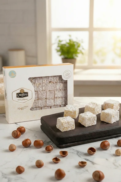 Glutensiz Hindistan Cevizli Fındıklı Lokum 900 Gram ürün görseli 1