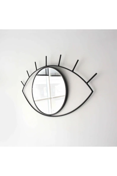 DEKOMODERN Cyclops Siyah Dekoratif Ayna - Resim 2