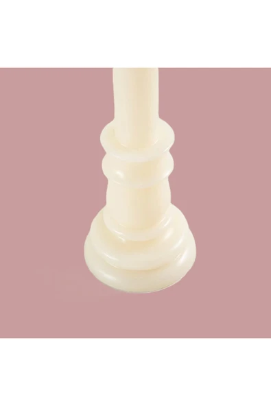 Gizemli Home Kaideli Şamdan Mumu Krem 25 cm ürün görseli 1