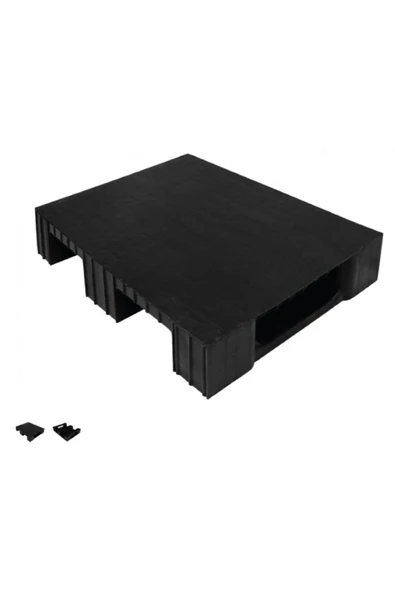 Aslan Ticaret 60 X 80 X 15 CM SİYAH ÜZERİ KAPALI PLASTİK PALET ürün görseli 1