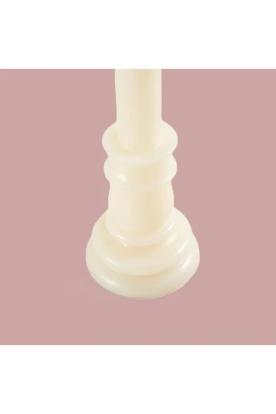 Gizemli Home Kaideli Şamdan Mumu Krem 20 cm - Resim 3