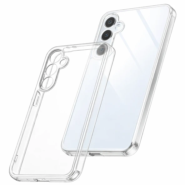 Samsung Galaxy S24 Fe Uyumlu Kılıf Şeffaf Kamera Korumalı 3D ürün görseli 1