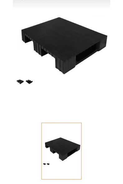 Aslan Ticaret (PE) 80 X 60 X 15 cm SİYAH ÜZERİ KAPALI PLASTİK PALET ürün görseli 1