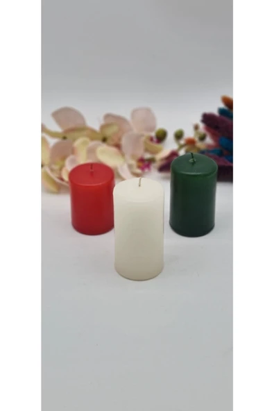 Gizemli Home 3 Lü Set Yılbaşı Silindir Mum ürün görseli 1