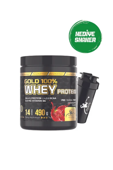 Gold Whey Protein Çilek Aromalı 490 gr ürün görseli 1