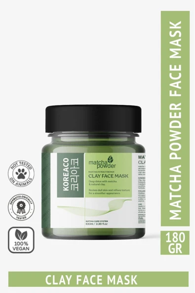 KOREACO Matcha Mucize Yüz Kil Maskesi | Pürüzsüzleştirici Arındırıcı Canlandırıcı 100 ml ürün görseli 1