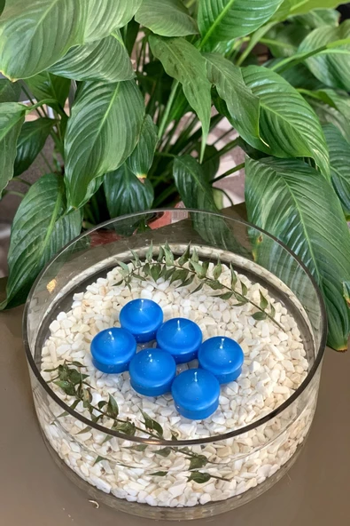 Gizemli Home Yüzen Mum Mavi 6 Lı Iri ürün görseli 1
