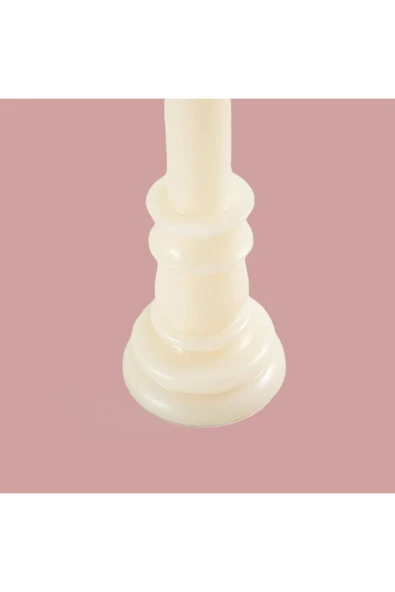 Gizemli Home Kaideli Şamdan Mumu Krem 2 li Set - Resim 4