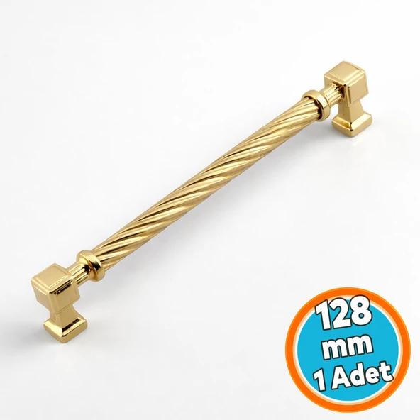 Mobilya Çekmece Mutfak Dolabı Dolap Modern Kapak Kulbu Kulpları Gold Altın Metal Kulp 128 mm ürün görseli 1