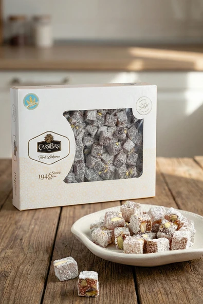 Glutensiz Çifte Kavrulmuş Antep Fıstıklı Duble Lokum 900 Gram ürün görseli 1