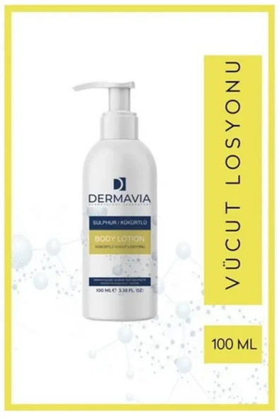 Dermavia Kükürtlü Vücut Losyonu 100ml - Kuru Ciltler İçin Nemlendirici ve Destekleyici ürün görseli 1