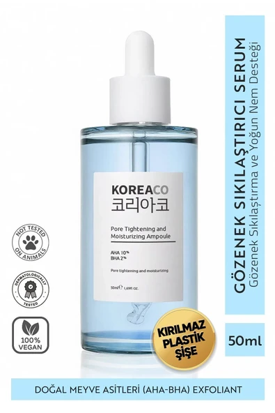 KOREACO Aha & Bha Canlandırıcı & Gözenek Sıkılaştırıcı Ve Nemlendirici (AHA%10-BHA%2) Ampoule ürün görseli 1